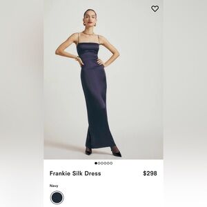 Reformation Frankie Silk in Navy - NWT
